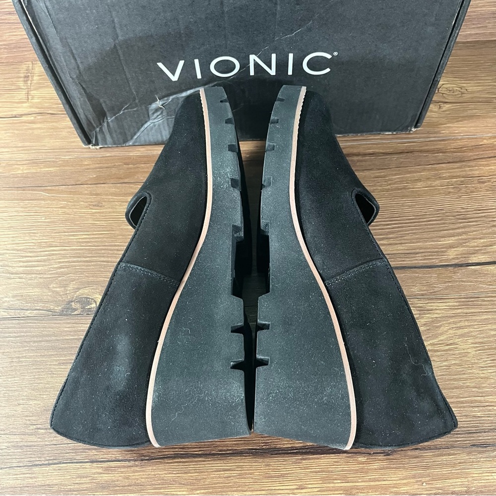 VIONIC ‘Willa’ Black Suede Wedge Loafers Women’s NEW Shoes Slip-On - Picture 3 of 10